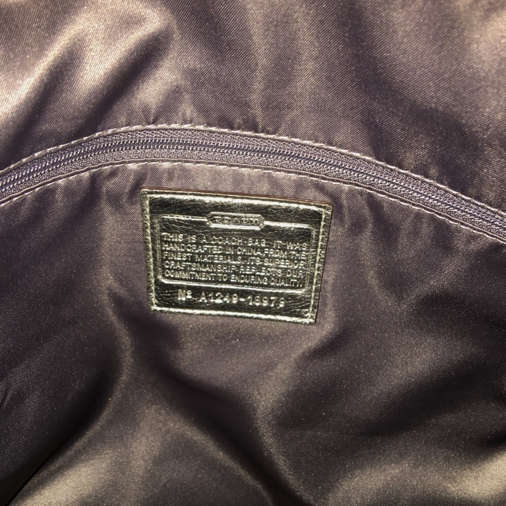 SOLD! COACH  Outline Signature Metallic GLAM Tote - Picture 6 of 8